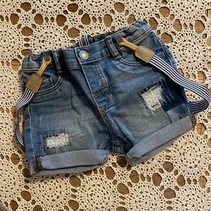 H&M Denim shorts with suspenders